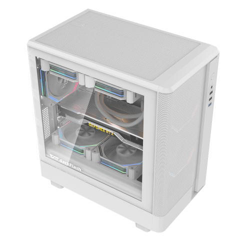 Dark Flash DB330M Mesh M-ATX PC Case White