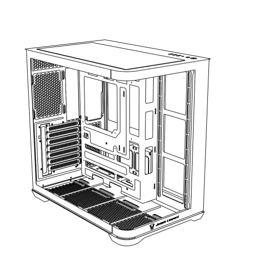 Jungle Leopard AC-01 Mid Tower ATX Gaming Case – Tempered Glass Panel, Liquid Cooling Support White