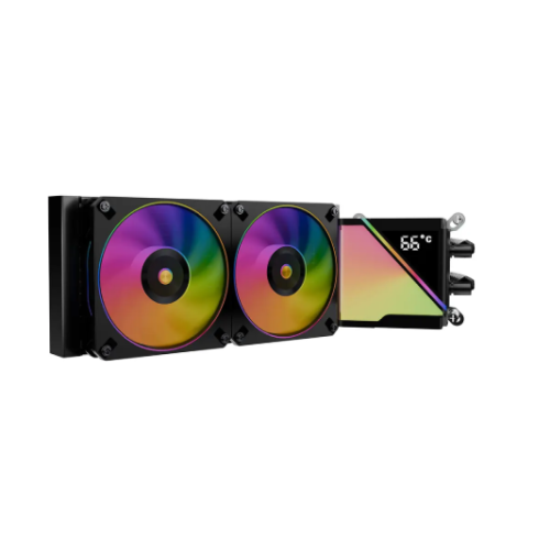 Jungle Leopard Stellar Realm CPU Aio Cooler Temperature Digital Display 240mm Liquid Cooler 5V 3PIN ARGB Mobo Sync Black