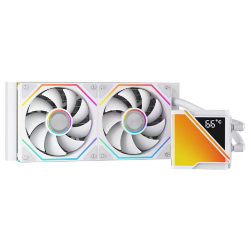 Jungle Leopard Stellar Realm CPU Aio Cooler Temperature Digital Display 240mm Liquid Cooler 5V 3PIN ARGB Mobo Sync White