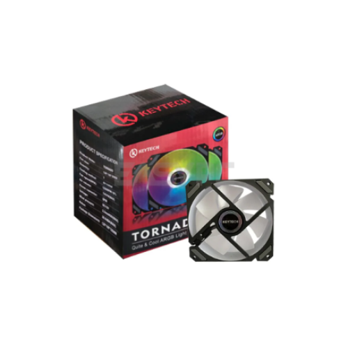 Keytech Tornado 3in1 120mm Chassis Fan with Control Hub and Remote Control ARGB